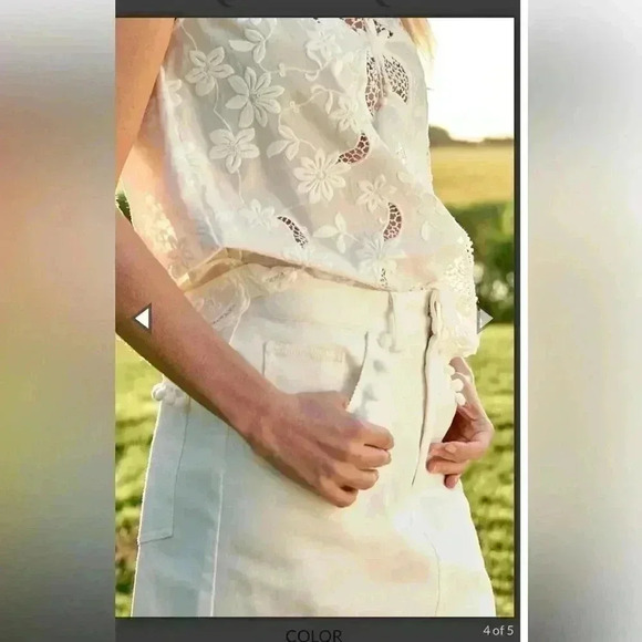 A-TOUT-AGE Demi White denim skirt like new, high waisted size 8 - Picture 2 of 14